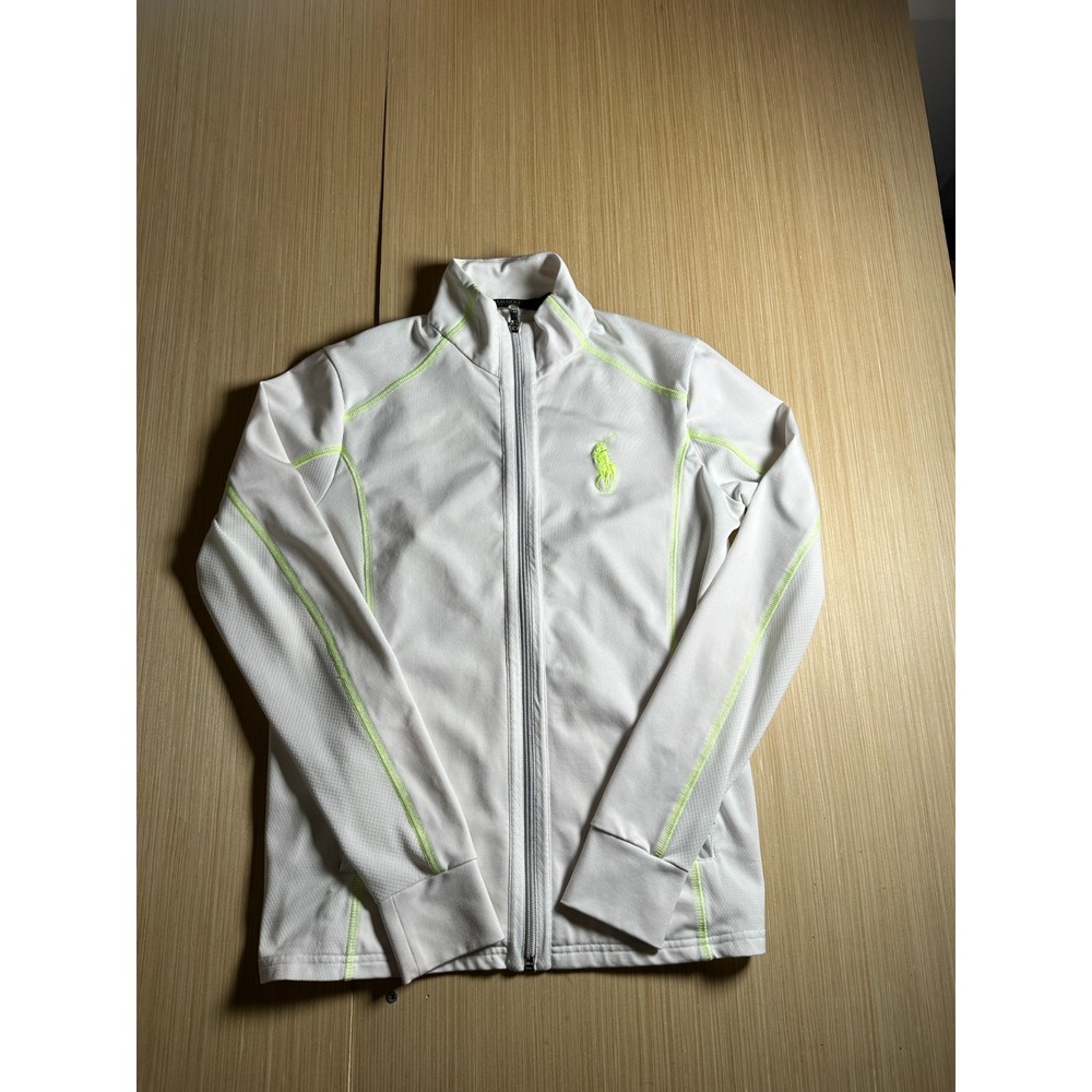 Polo Ralph Lauren Golf Jacket Mens Small White Pony Logo Mock Neck Full Zip - Picture 2 of 5